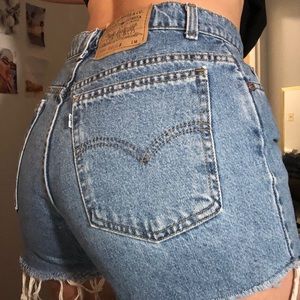 Vintage Levi’s High Rise Distressed Shorts